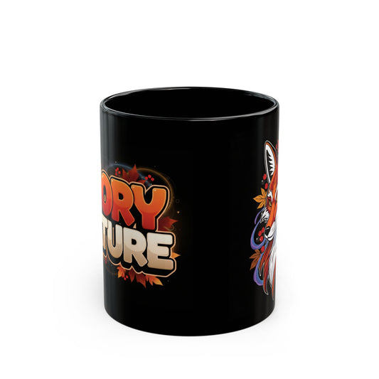 Fox Autumn Illustration Mug — 'Fox' Graphic Black Coffee Mug (11oz & 15oz)