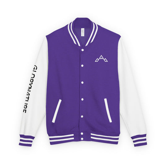 Letterman Jacket – Black & White Mountain Logo Varsity Jacket with 'GLORYNATURE' Sleeve