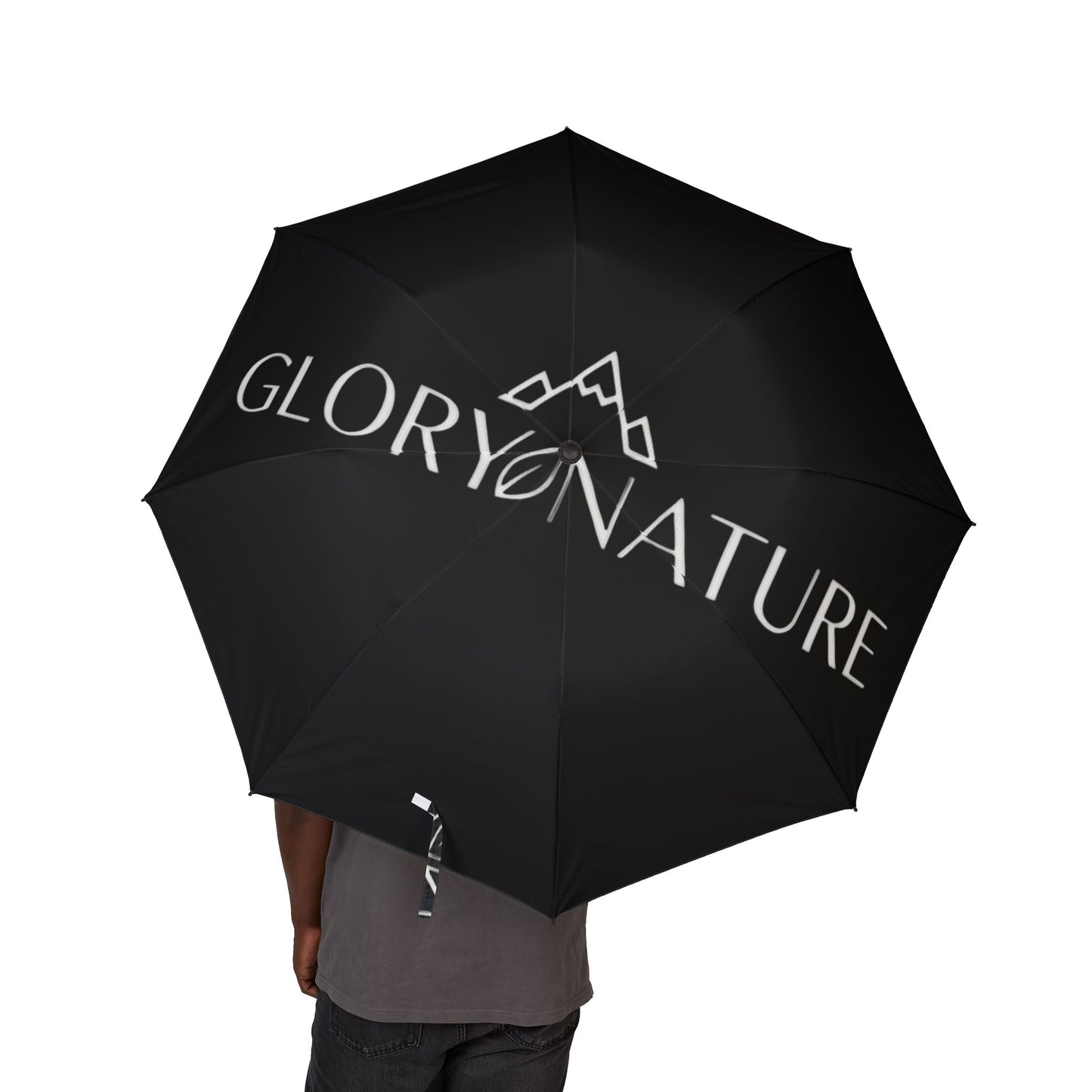 Foldable Umbrella — Black Semi‑Automatic Rain Umbrella with 'ORONATURE' Logo