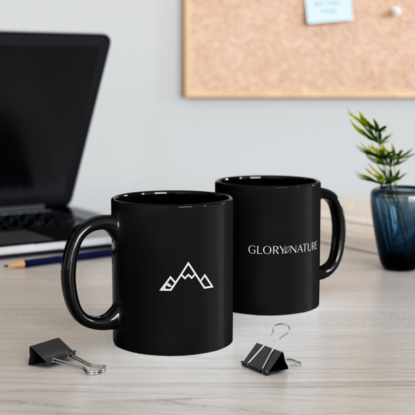 Glory Nature Black Coffee Mug — Minimal Logo Ceramic Mug (11oz & 15oz)
