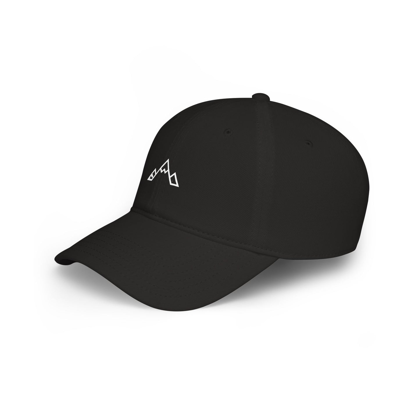 Minimal Mountain Logo Low Profile Baseball Cap — Outdoor Adventure Hat