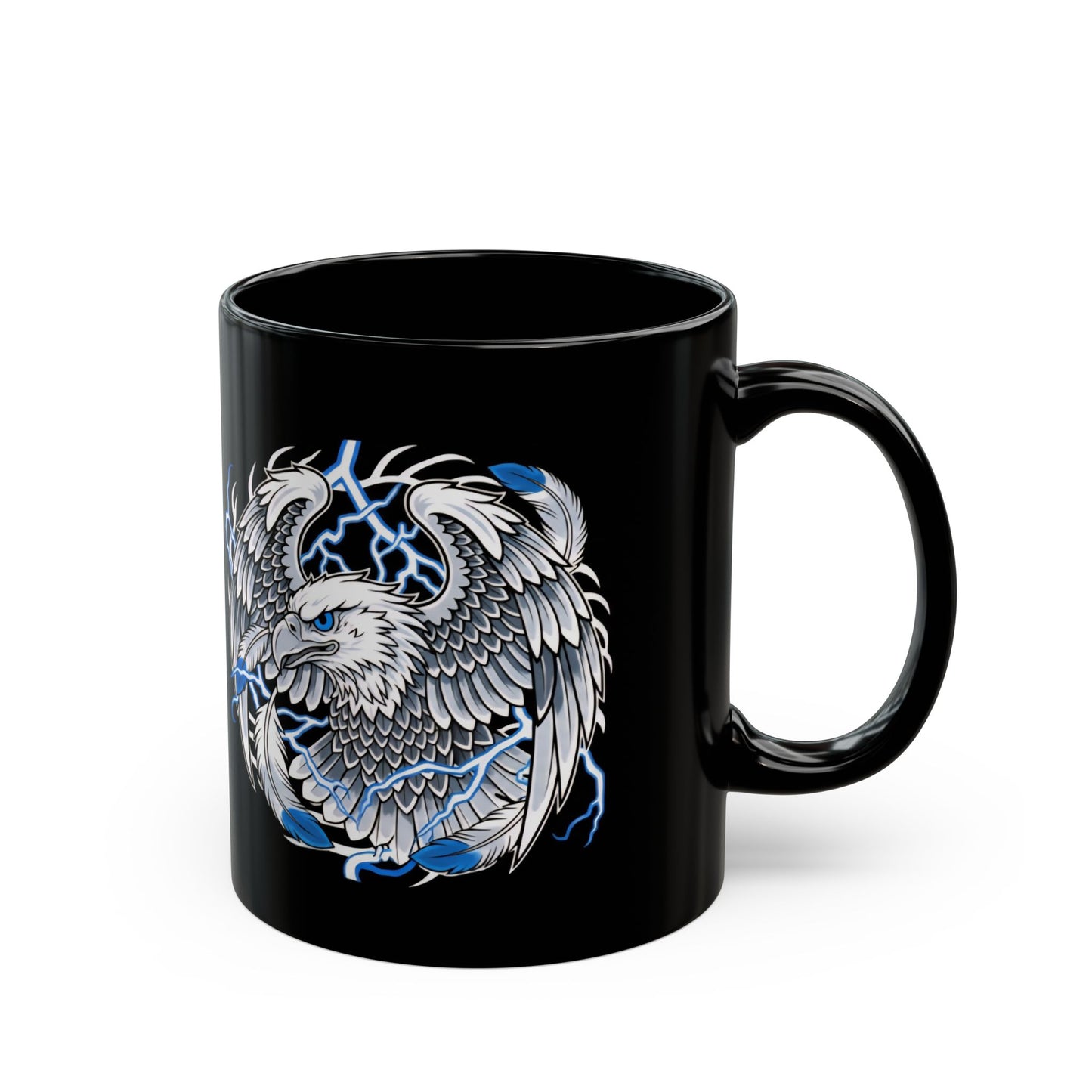 Eagle Crest Black Mug – 'Glory & Future' Graphic Coffee Cup (11oz/15oz)