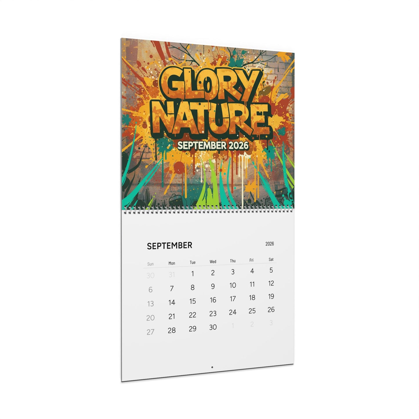 Glory Nature 2026 Wall Calendar — Graffiti Art Monthly Calendar