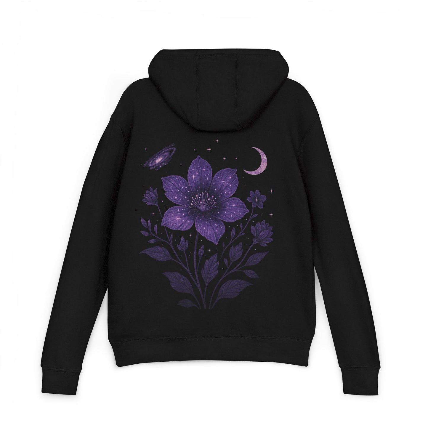 Nature Glory Hoodie — Purple Floral Moon Graphic Hoodie