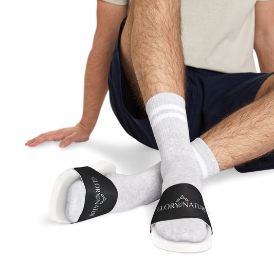 Men's Removable-Strap Slide Sandals — Black Branded Comfort Slides