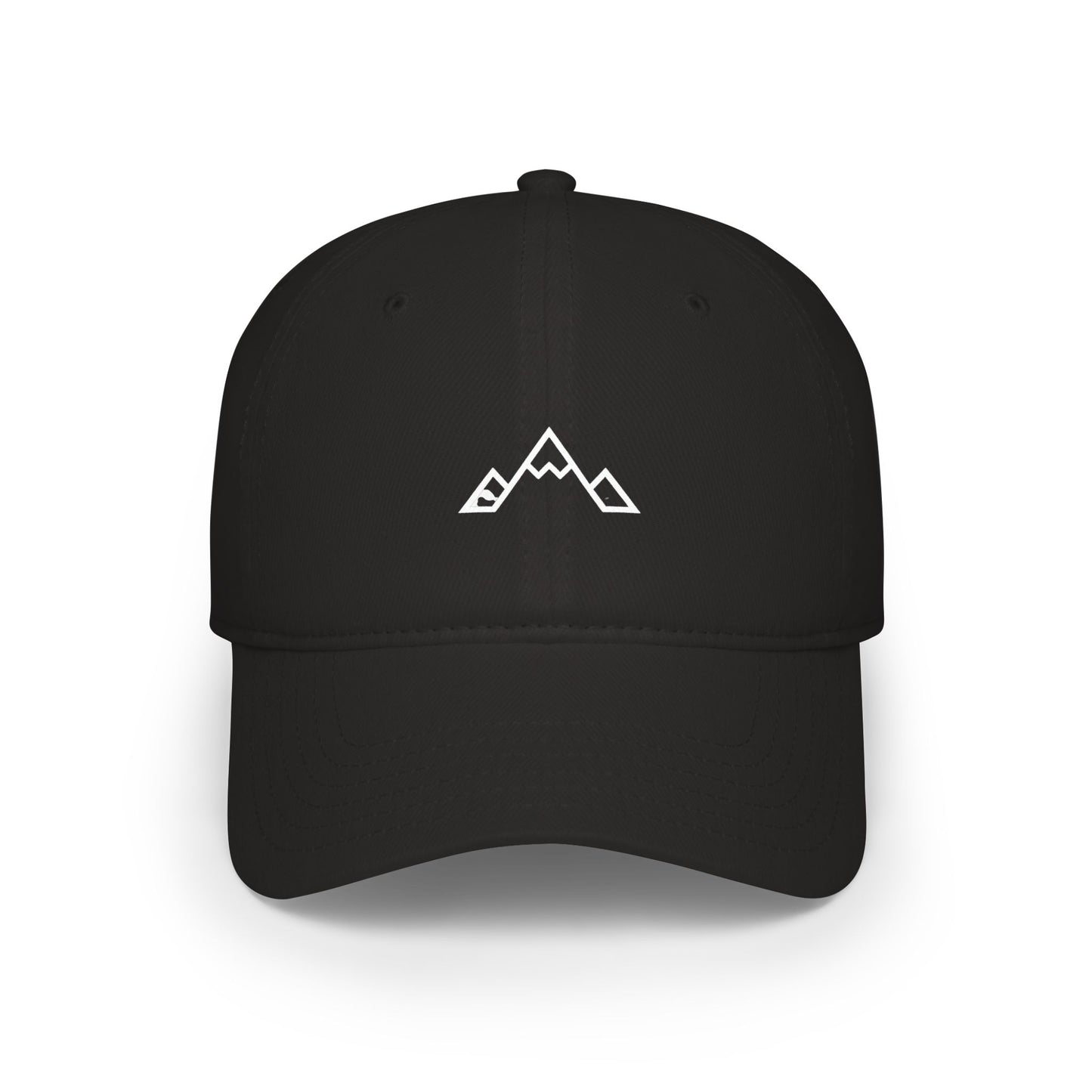 Minimal Mountain Logo Low Profile Baseball Cap — Outdoor Adventure Hat
