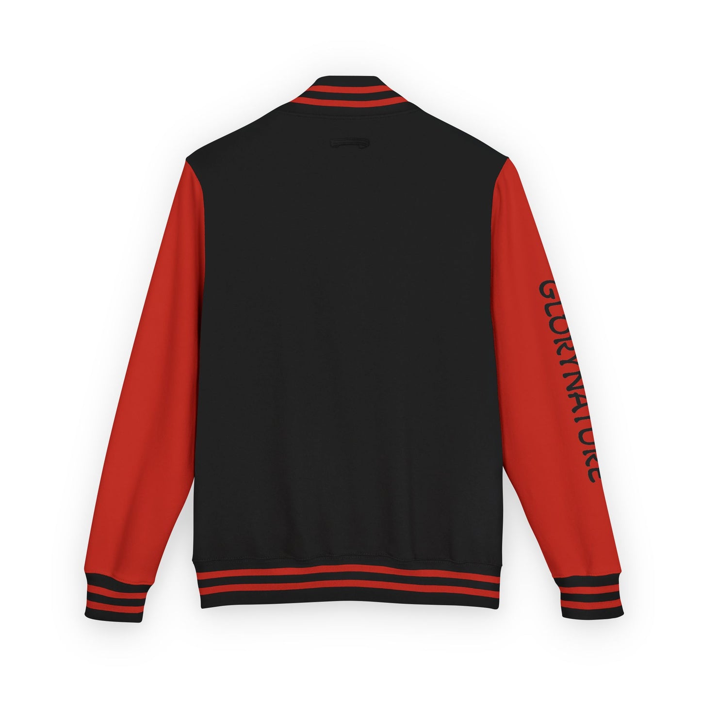 Letterman Jacket – Black & White Mountain Logo Varsity Jacket with 'GLORYNATURE' Sleeve