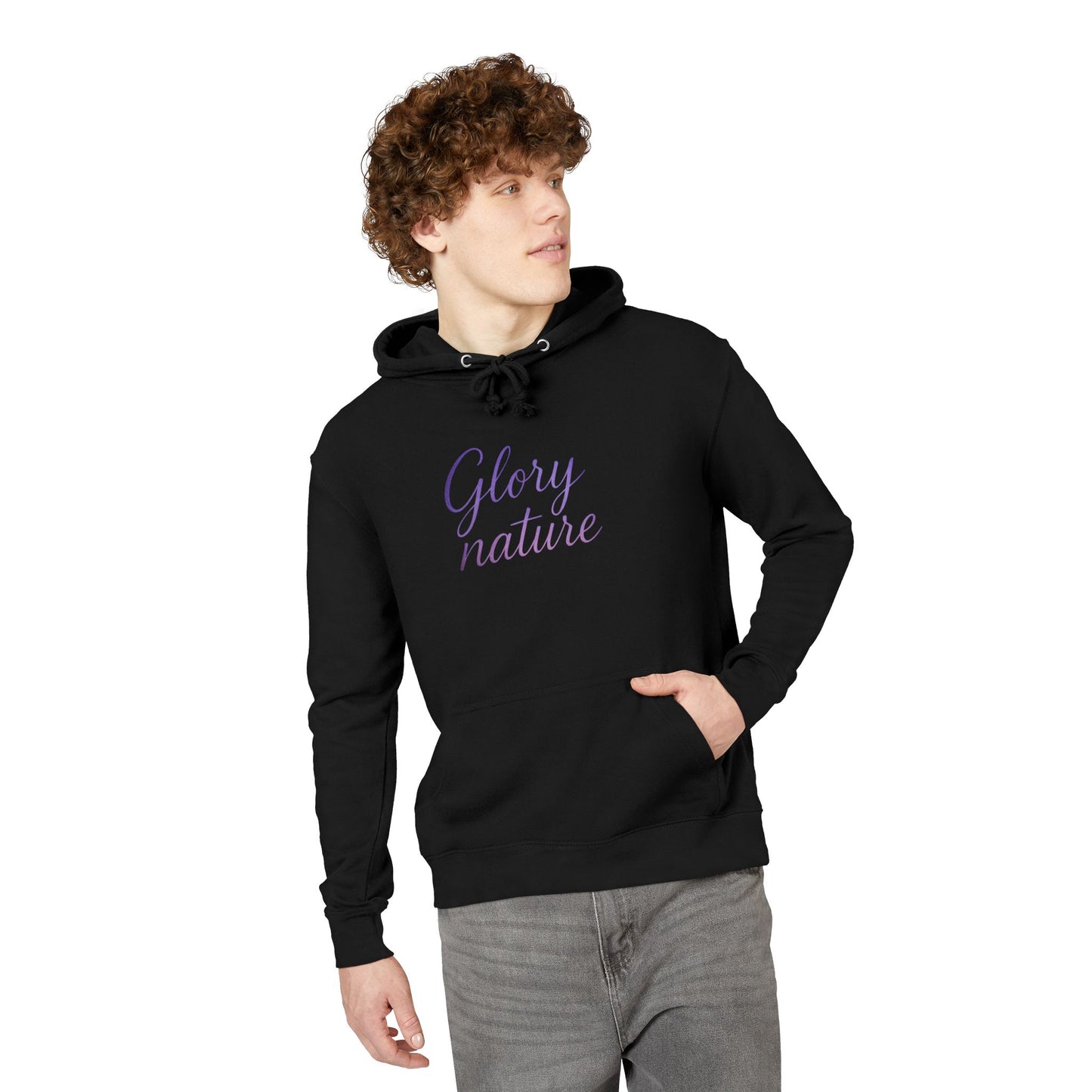 Nature Glory Hoodie — Purple Floral Moon Graphic Hoodie