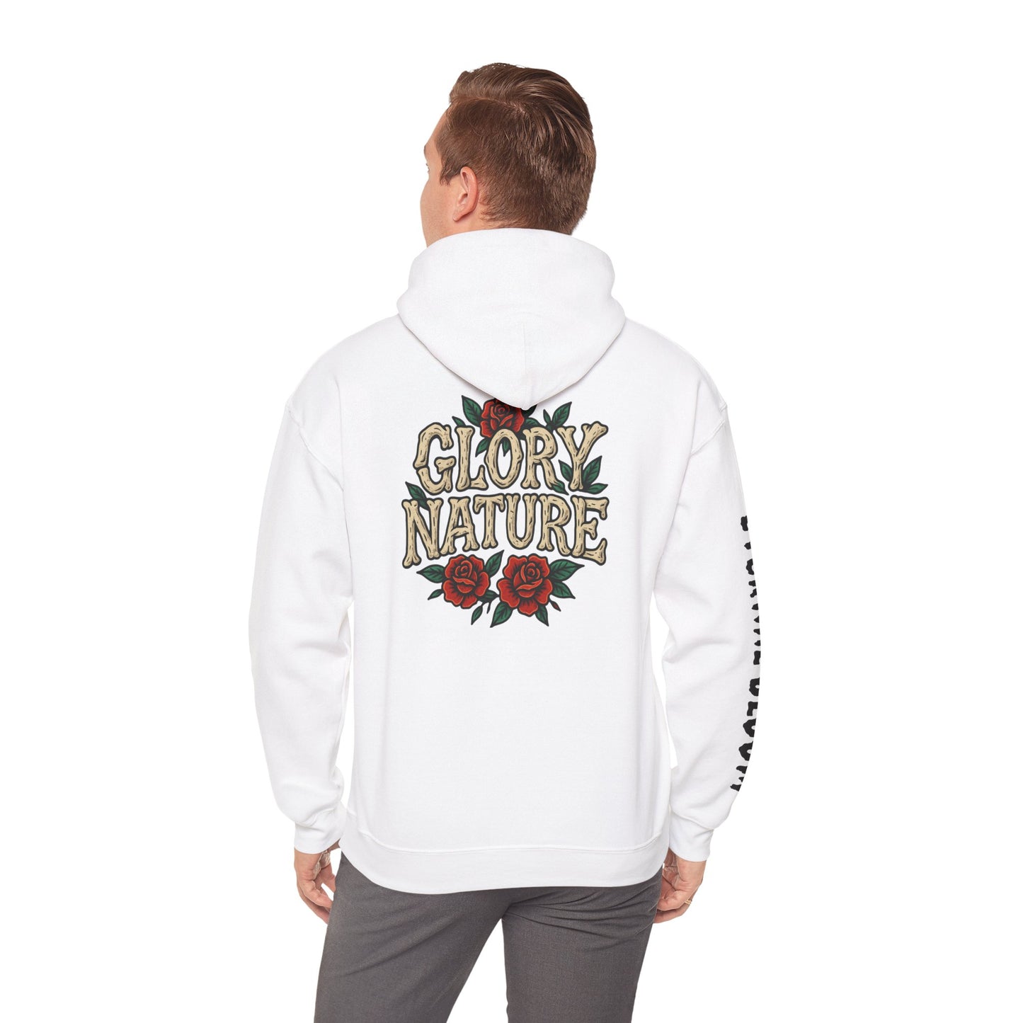 Hoodie — 'Glory Nature' Rose & Crow Graphic Pullover (Eternal Bloom Sleeve)