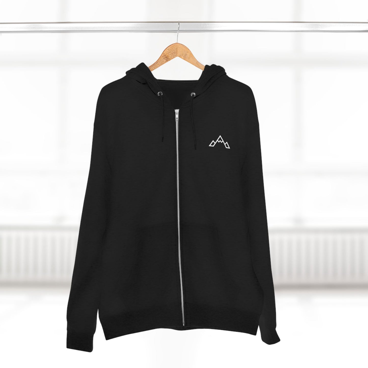 Zip Hoodie — Minimal Mountain Logo Lightweight Zip-Up Hoodie