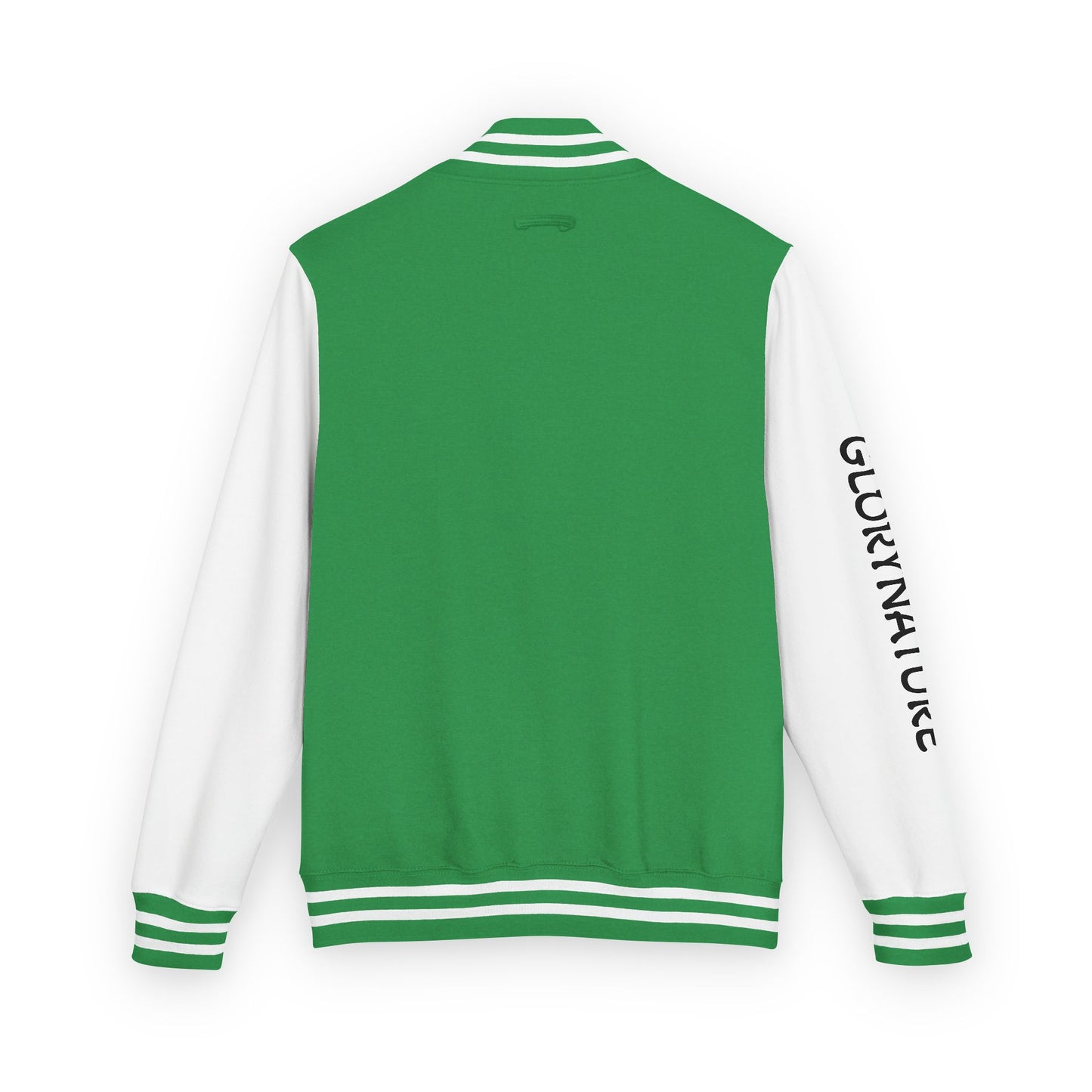 Letterman Jacket – Black & White Mountain Logo Varsity Jacket with 'GLORYNATURE' Sleeve