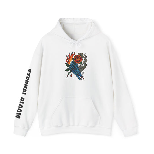 Hoodie — 'Glory Nature' Rose & Crow Graphic Pullover (Eternal Bloom Sleeve)