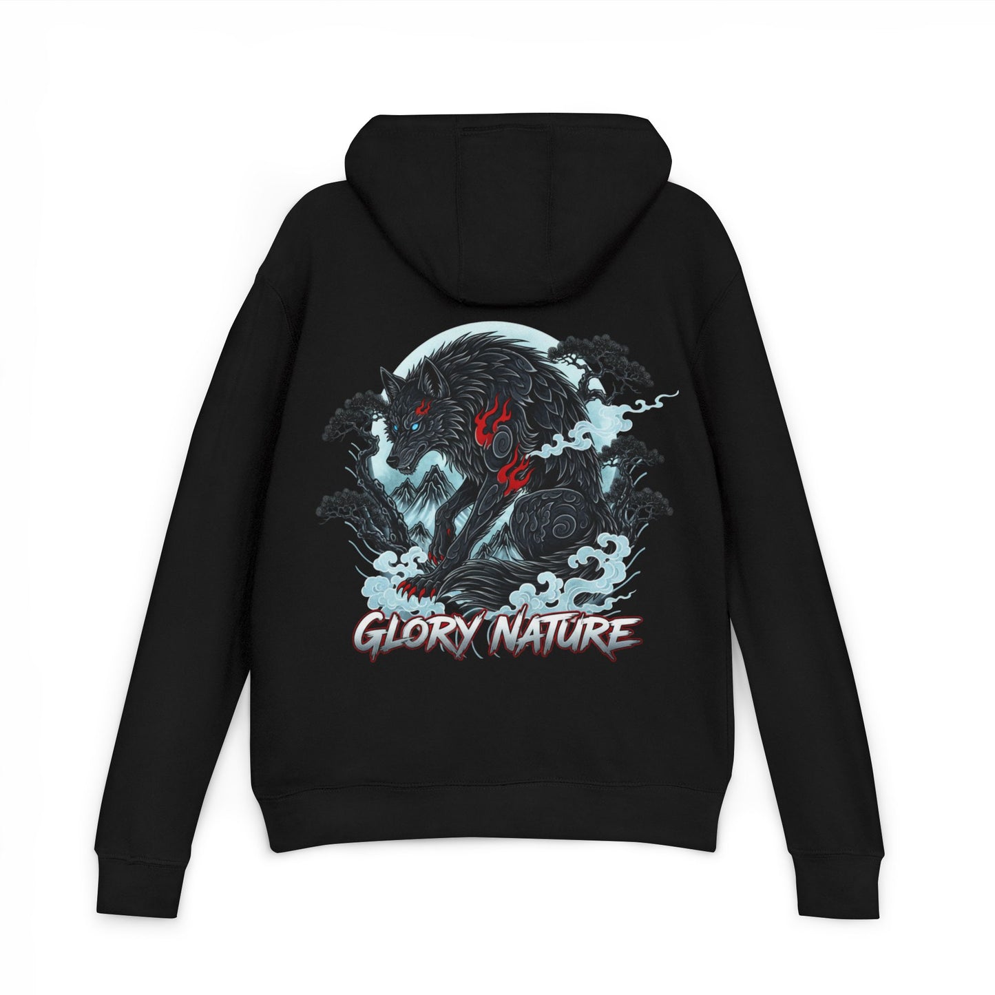 Hoodie — 'Glory Nature' Moon Wolf Graphic Pullover