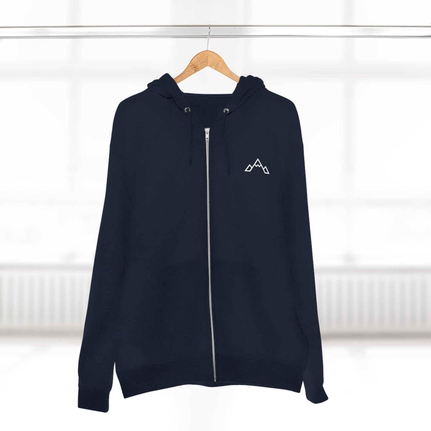 Zip Hoodie — Minimal Mountain Logo Lightweight Zip-Up Hoodie