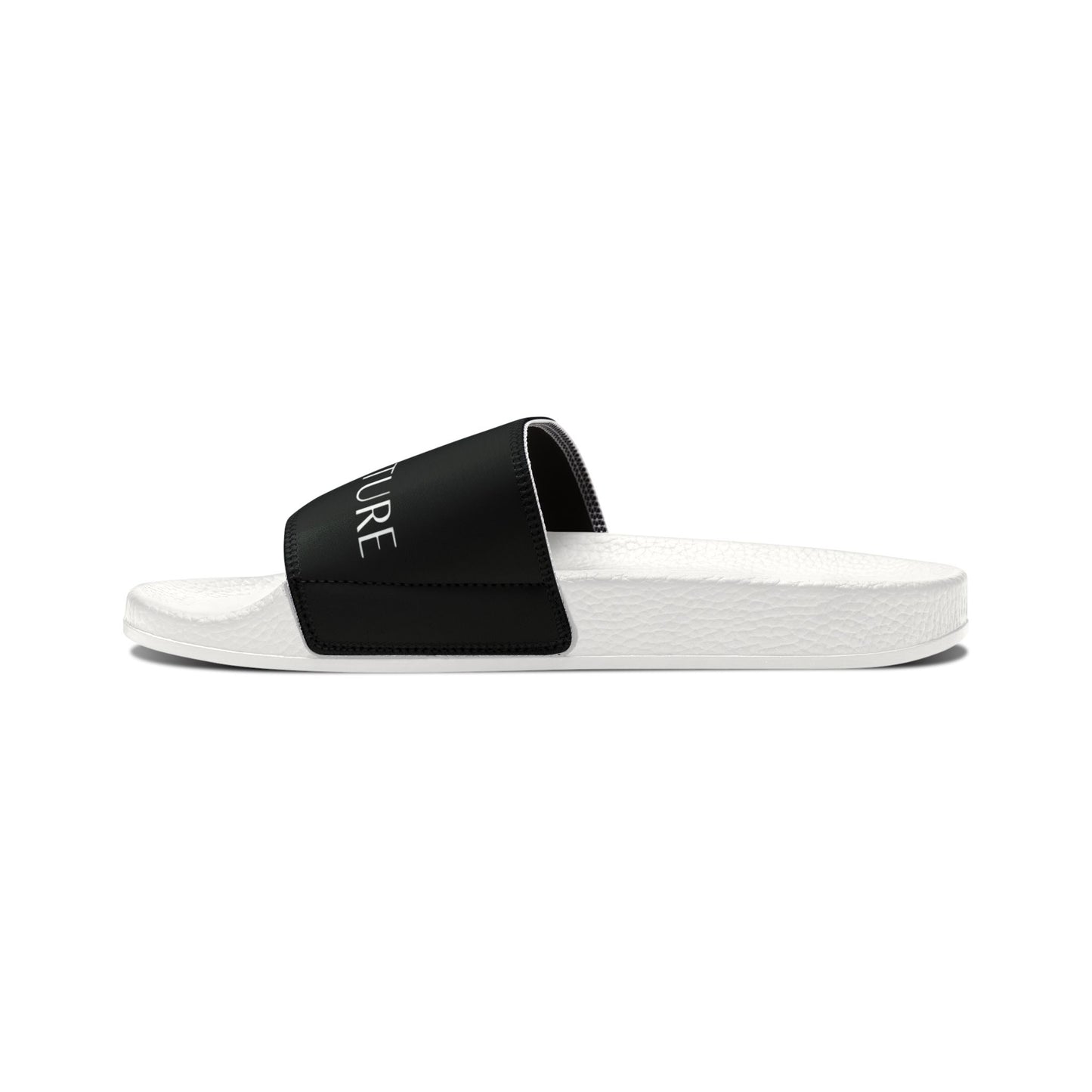 Men's Removable-Strap Slide Sandals — Black Branded Comfort Slides