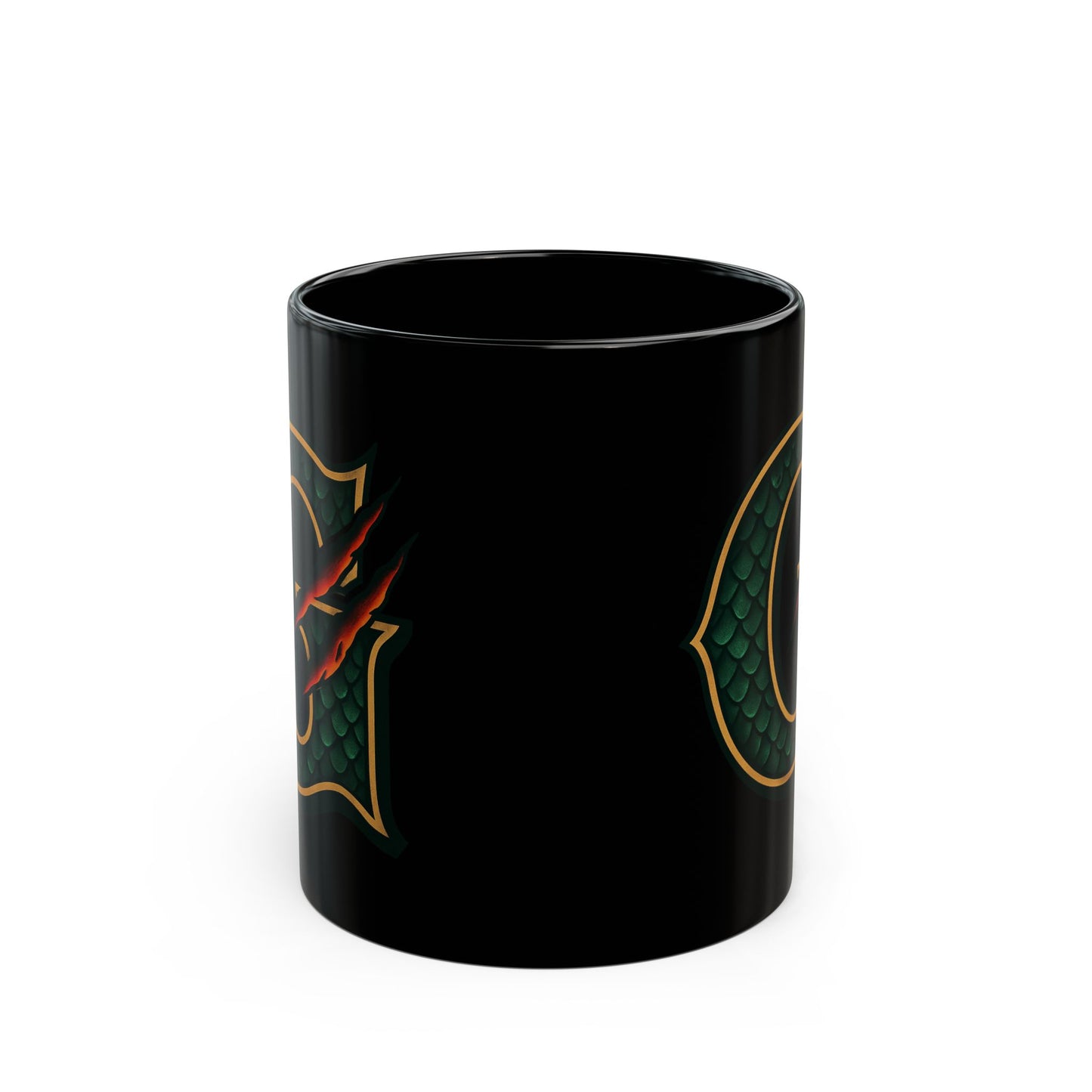 Dragon Claw Monogram G Mug — Black Ceramic Coffee Cup (11oz & 15oz)