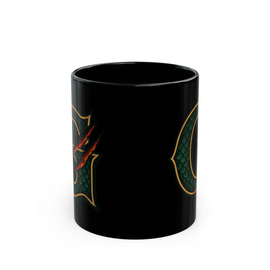 Dragon Claw Monogram G Mug — Black Ceramic Coffee Cup (11oz & 15oz)