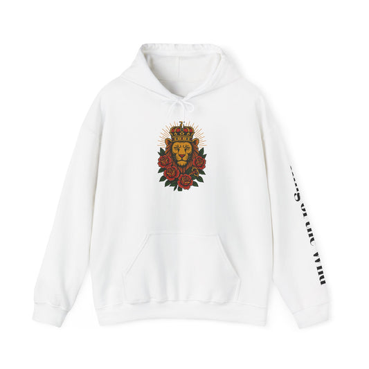Lion & Roses Hoodie — "Glory Nature" Retro Graphic Sweatshirt