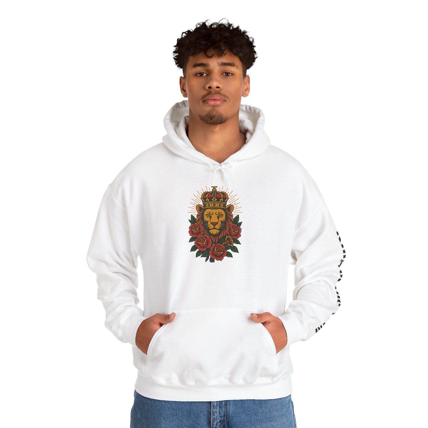 Lion & Roses Hoodie — "Glory Nature" Retro Graphic Sweatshirt