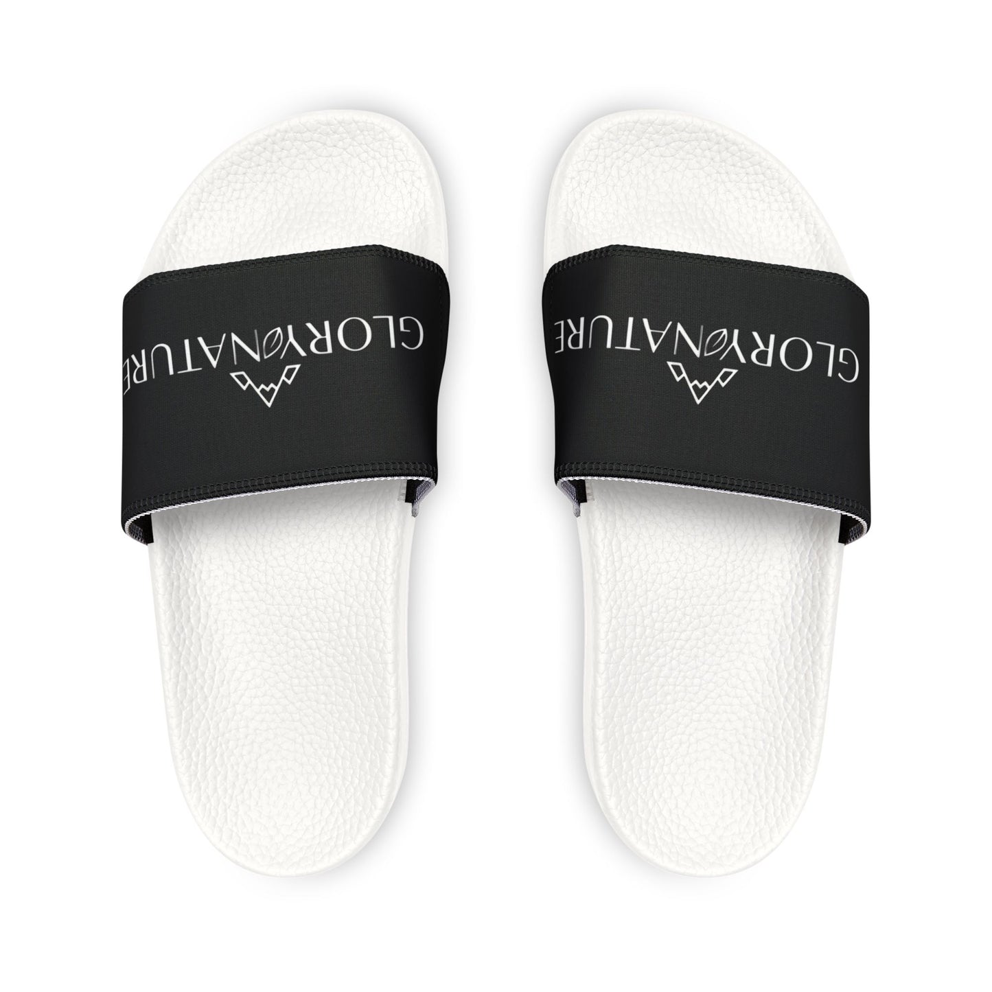 Men's Removable-Strap Slide Sandals — Black Branded Comfort Slides