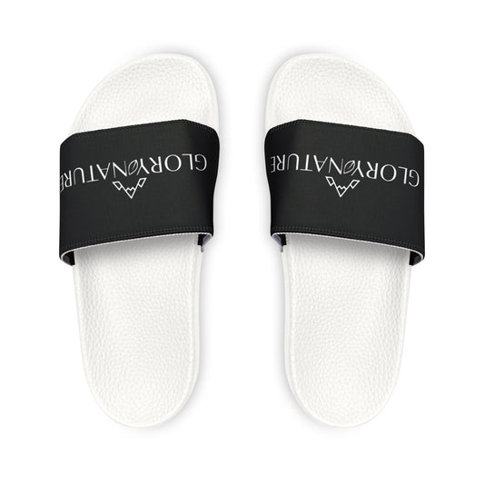 Men's Removable-Strap Slide Sandals — Black Branded Comfort Slides