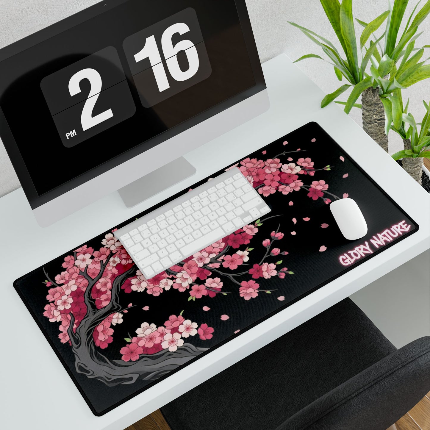 Cherry Blossom Desk Mat — Large Floral Gaming/Office Mouse Pad