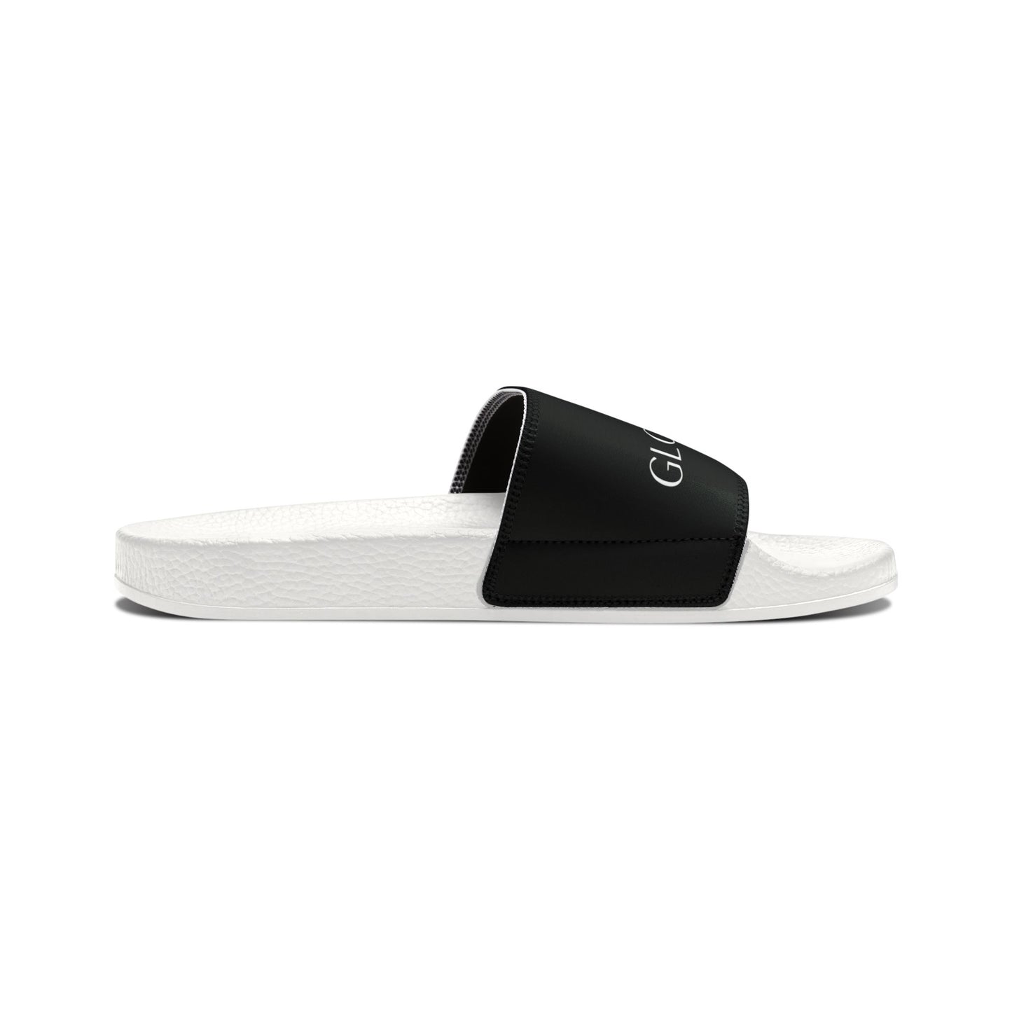 Men's Removable-Strap Slide Sandals — Black Branded Comfort Slides
