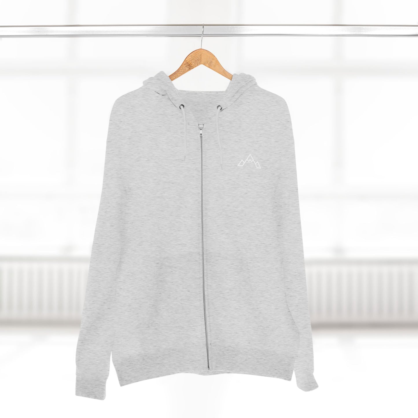 Zip Hoodie — Minimal Mountain Logo Lightweight Zip-Up Hoodie