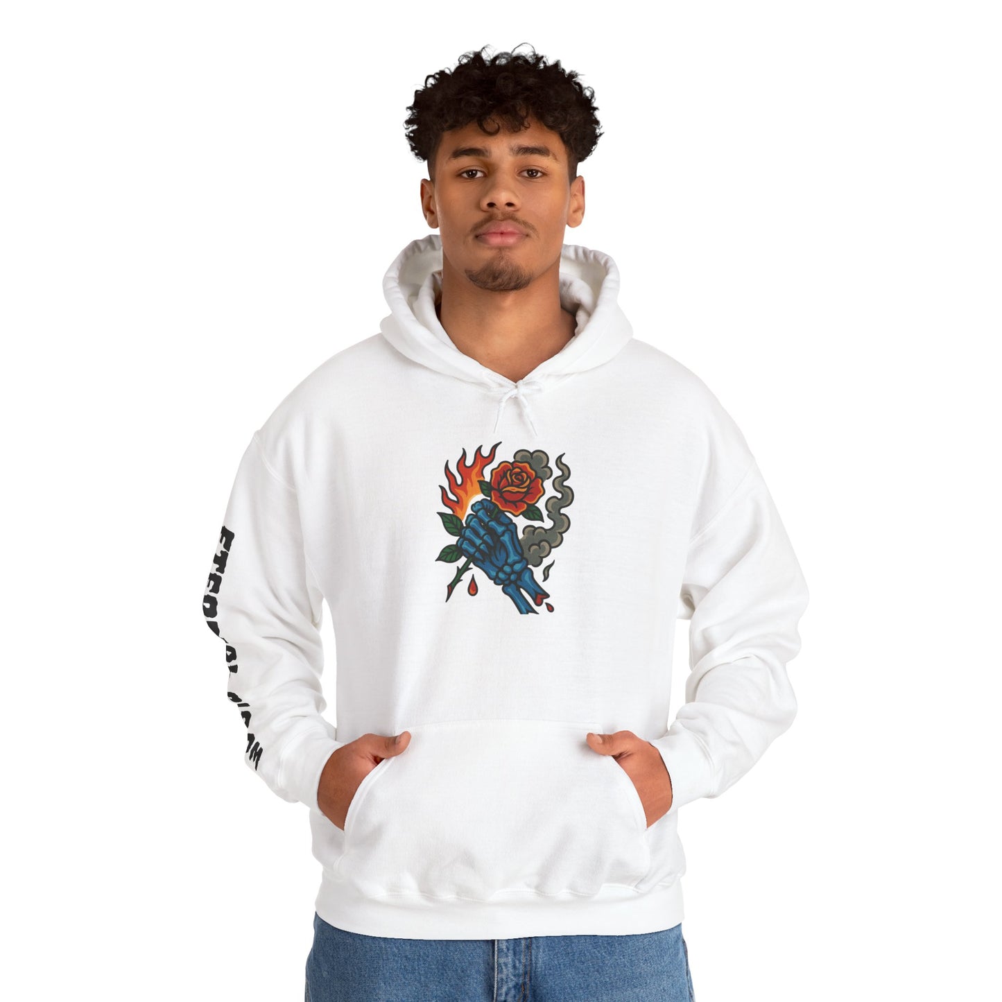 Hoodie — 'Glory Nature' Rose & Crow Graphic Pullover (Eternal Bloom Sleeve)