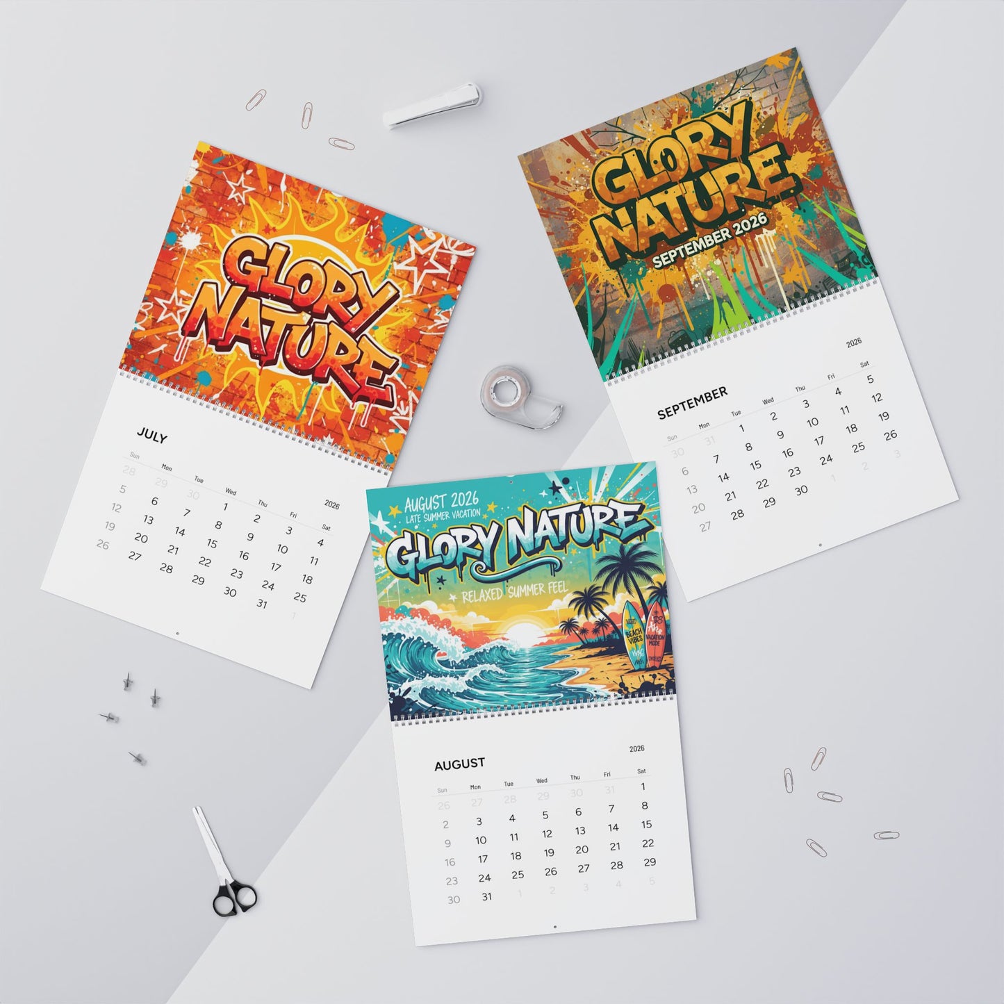 Glory Nature 2026 Wall Calendar — Graffiti Art Monthly Calendar