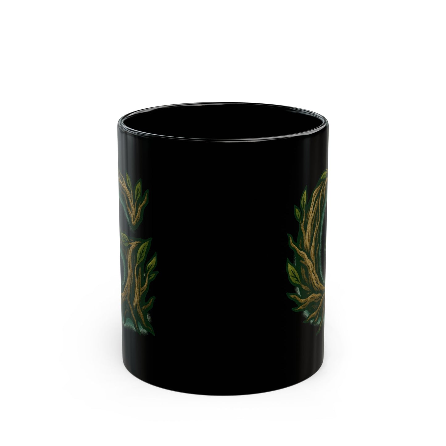 Green Vine Monogram Mug — Letter G Botanical Coffee Cup (11oz, 15oz)