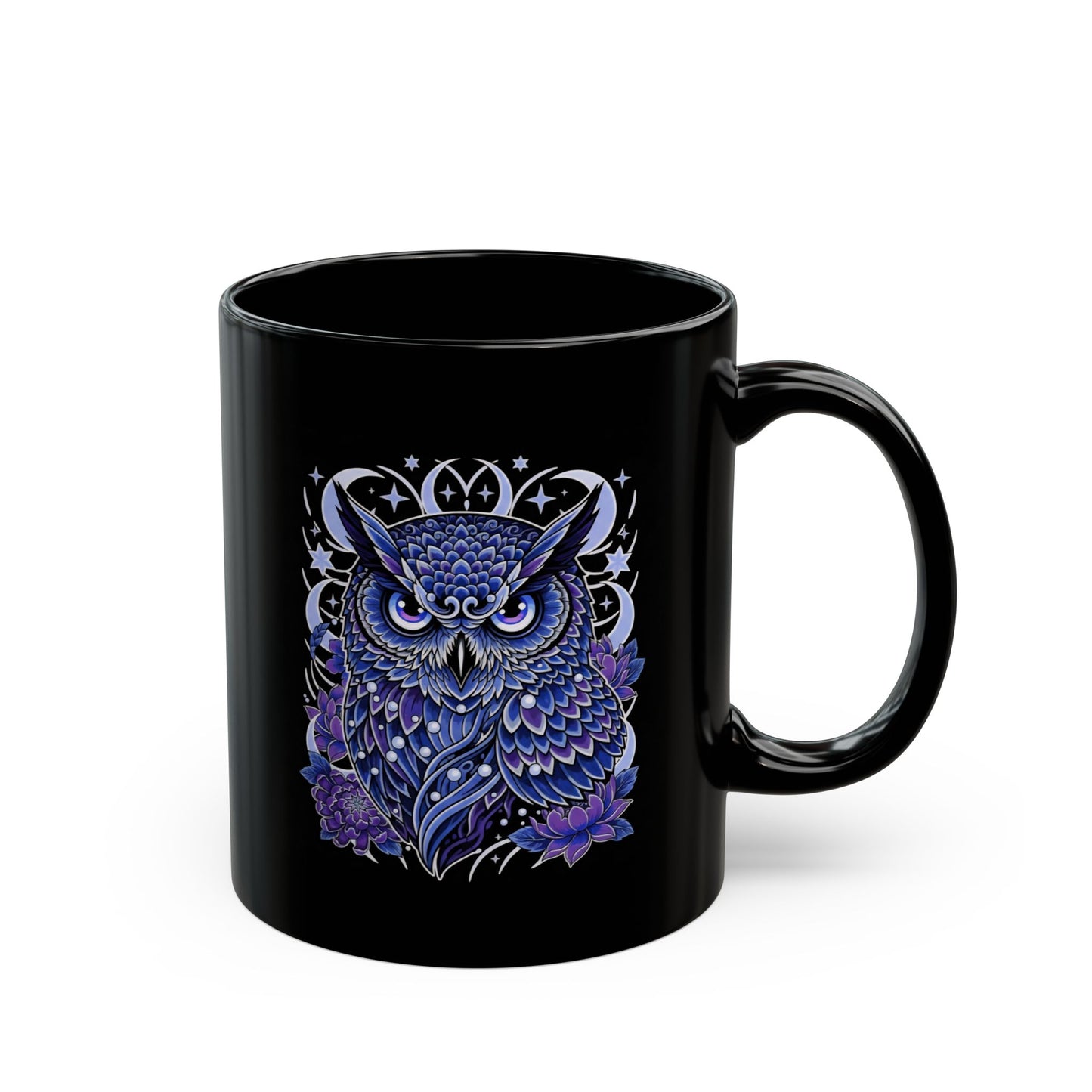 Midnight Owl Mug — Purple Mystic Owl Coffee Cup (11oz & 15oz)