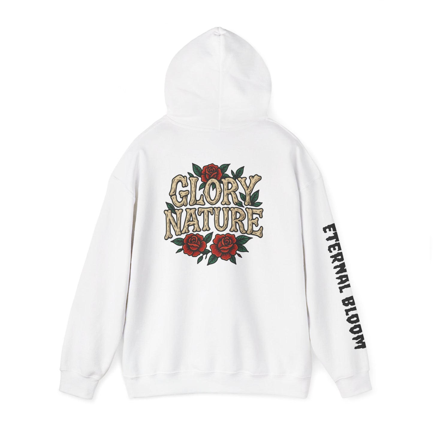 Hoodie — 'Glory Nature' Rose & Crow Graphic Pullover (Eternal Bloom Sleeve)