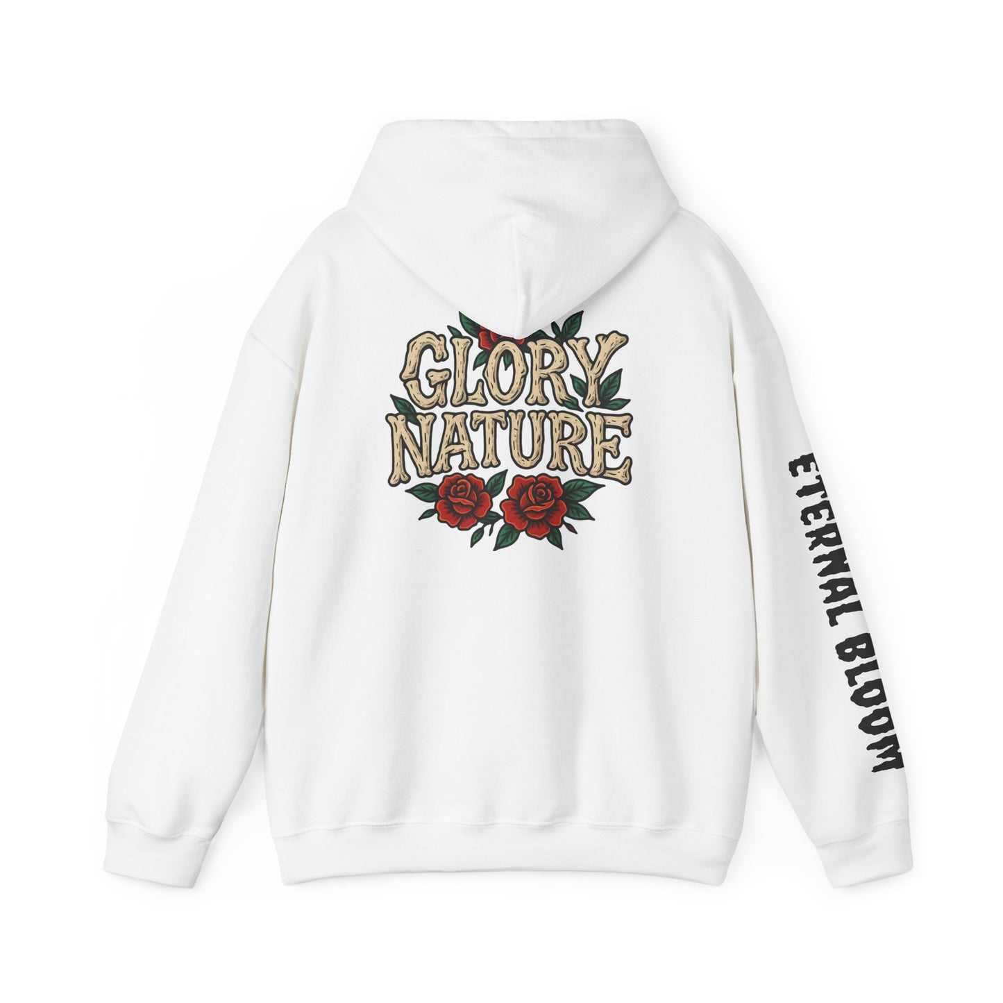 Hoodie — 'Glory Nature' Rose & Crow Graphic Pullover (Eternal Bloom Sleeve)