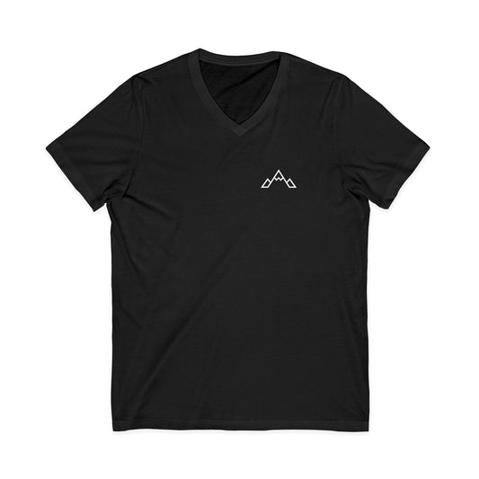 Nature Mountain V-Neck Tee — "Glory Nature" Outdoor Adventure Shirt