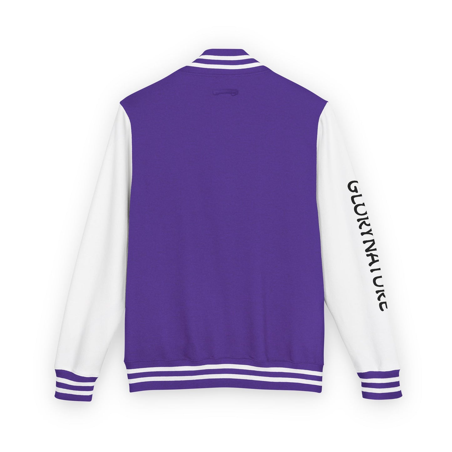 Letterman Jacket – Black & White Mountain Logo Varsity Jacket with 'GLORYNATURE' Sleeve