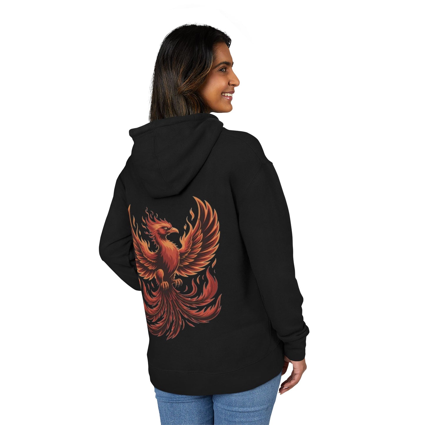 Phoenix Rising Unisex French Terry Hoodie - Cozy Graphic Sweatshirt for Fire Element Enthusiasts