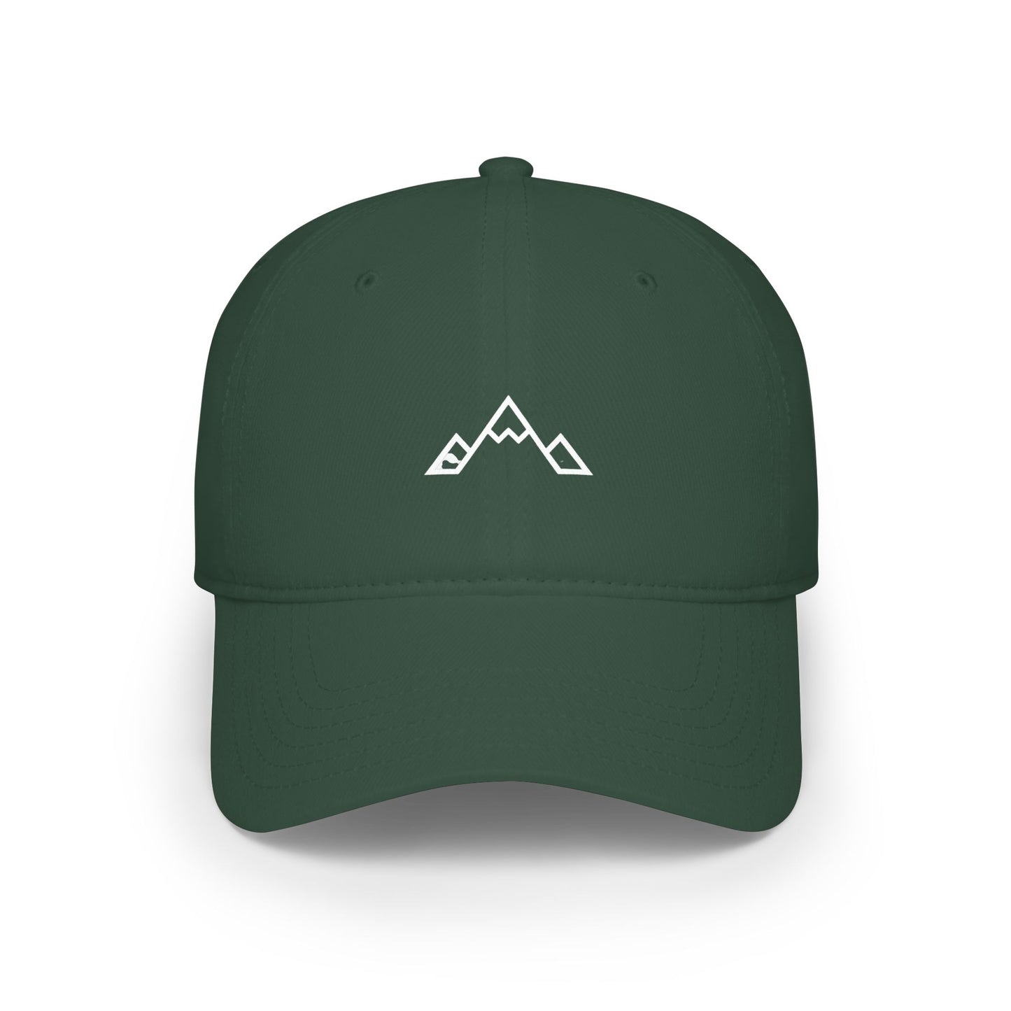 Minimal Mountain Logo Low Profile Baseball Cap — Outdoor Adventure Hat