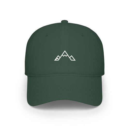 Minimal Mountain Logo Low Profile Baseball Cap — Outdoor Adventure Hat