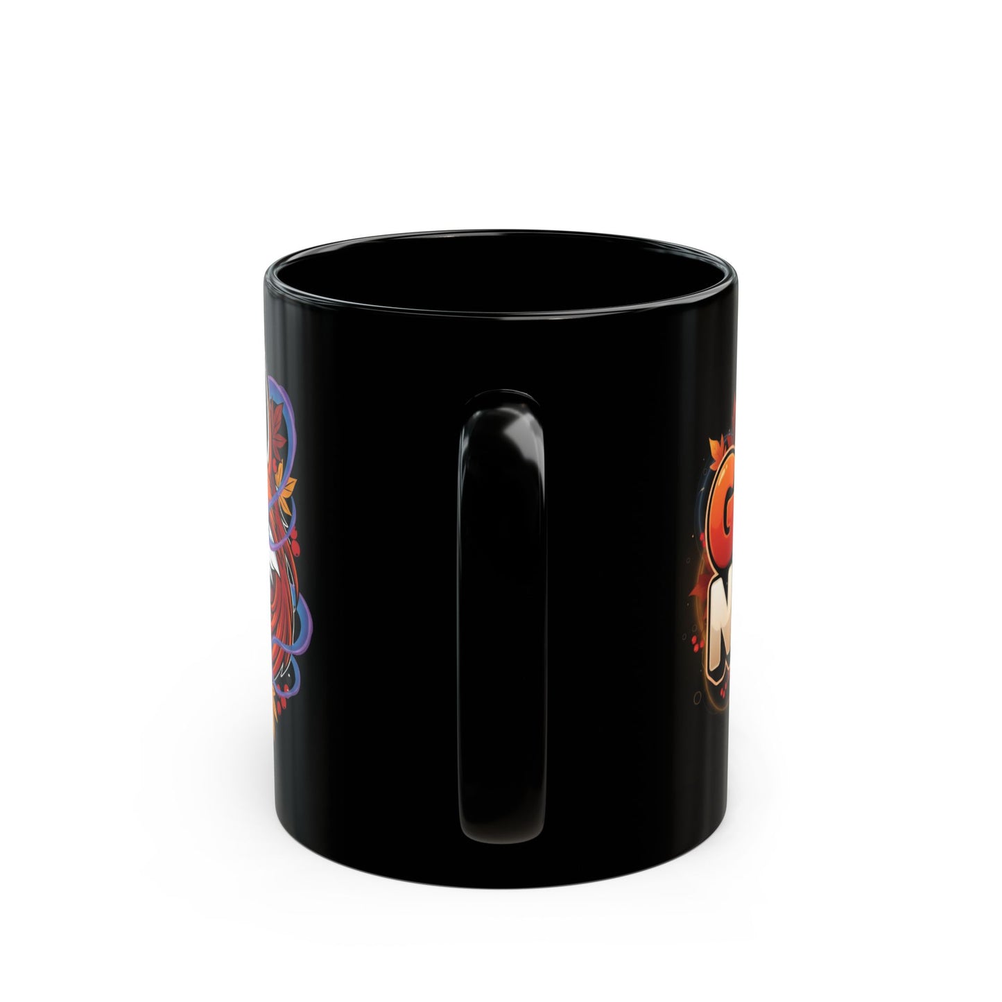 Fox Autumn Illustration Mug — 'Fox' Graphic Black Coffee Mug (11oz & 15oz)